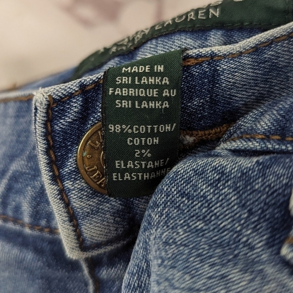 Lauren Ralph Lauren Shorts Women 8 Jean Denim High Rise Medium Wash Cut Off Mom - Picture 8 of 11